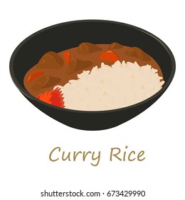 Curry rise icon. Cartoon illustration of curry rise vector icon for web isolated on white background