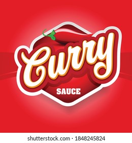 Curry Sauce with chilli sign red
