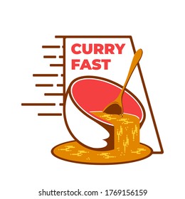 curry vector ilustration for takeaway restaurant company
