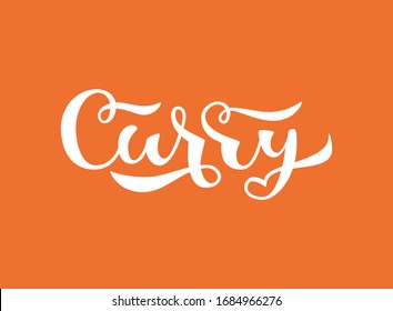 Curry vector text, hand drawn lettering