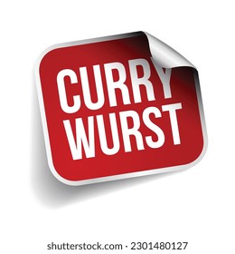 Curry wurst label red sticker