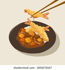Vector curry yummy para fondo de pantalla