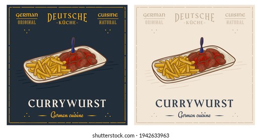 Currywurst with french fries German fast food