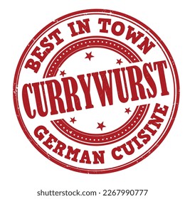 Currywurst grunge rubber stamp on white background, vector illustration