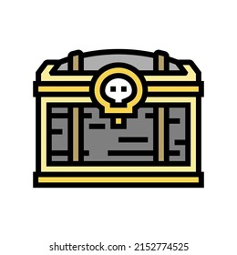 cursed chest color icon vector. cursed chest sign. isolated symbol illustration