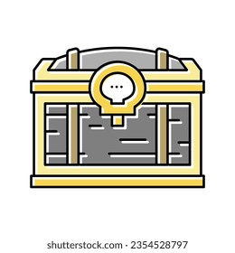 cursed chest color icon vector. cursed chest sign. isolated symbol illustration