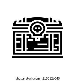 cursed chest glyph icon vector. cursed chest sign. isolated contour symbol black illustration