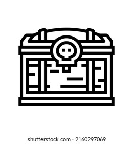 cursed chest line icon vector. cursed chest sign. isolated contour symbol black illustration