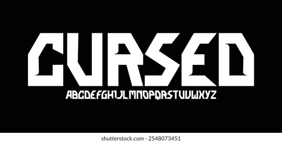 Cursed, Classic college font. Vintage sport font in american style for football, baseball or basketball logos and t-shirt. Athletic department typeface, varsity style font. Vector
