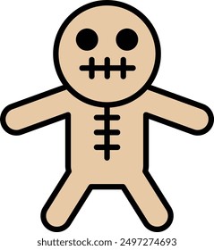 A Cursed Doll in line icon style