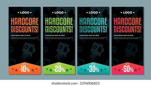 Cursed skull sale vertical leaflet templates. eps10