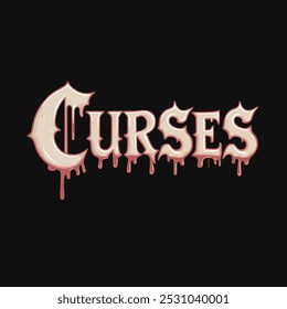 CURSES Halloween Text for t-shirt design vector transparent