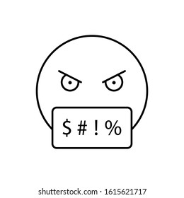 Cursing, emotions icon. Simple line, outline vector expression of mood icons for ui and ux, website or mobile application