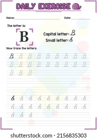 Cursive alphabet Letter Tracing Practice and Handwriting Exercise for Primary and Kindergarten School Kids