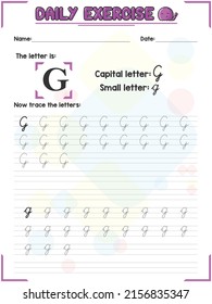 Cursive Alphabet Letter Tracing Practice And Handwriting Exercise For Primary And Kindergarten School Kids