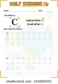 Cursive Alphabet Letter Tracing Practice And Handwriting Exercise For Primary And Kindergarten School Kids