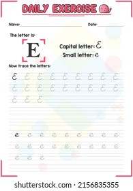 Cursive Alphabet Letter Tracing Practice And Handwriting Exercise For Primary And Kindergarten School Kids