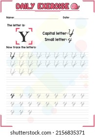 Cursive Alphabet Letter Tracing Practice And Handwriting Exercise For Primary And Kindergarten School Kids