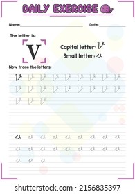 Práctica de seguimiento de letras cursivas y ejercicio de escritura a mano para niños de escuelas primarias y de jardines de infancia