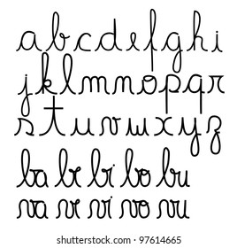 Cursive Alphabet Vector