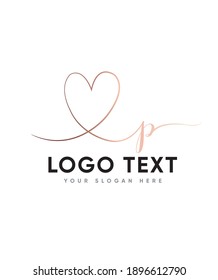 A Cursive And Beautiful Hand Brushed Letter Type P Logo Template, Vector Logo For Business And Company Identity 
