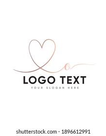 Una letra cursiva y hermosa de tipo O tipo de letra cepillada a mano plantilla de logotipo Vector para identidad empresarial y de empresa 
