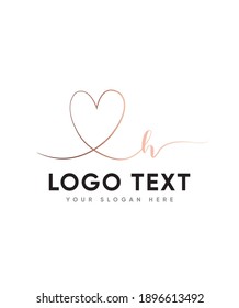 Una letra cursiva y hermosa de tipo de letra cepillada a mano plantilla de logotipo H, logotipo vector para identidad de empresa y empresa 
