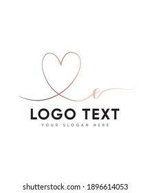 A cursive and beautiful hand brushed letter type E  logo template, Vector logo for business and company identity 
