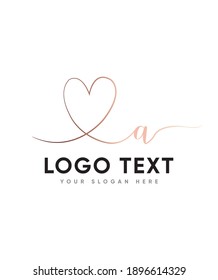 A cursive and beautiful hand brushed letter type A  logo template, Vector logo for business and company identity 
