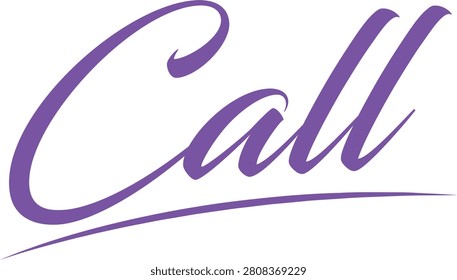 Cursive Call Text Effect call typography