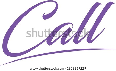 Cursive Call Text Effect call typography