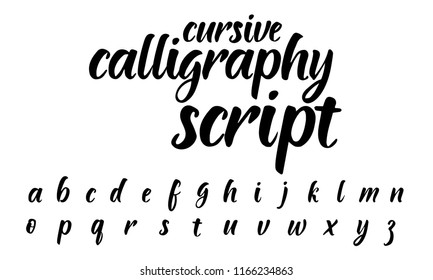 Cursive Calligraphy Script Modern Handwritten Lettering Stock Vector ...