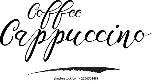 Cursive Calligraphy Text Coffee Cappuccino