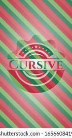 Cursive christmas emblem. Vector Illustration. Detailed.