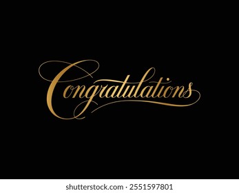 Cursive Congratulations Typography, Beautiful Congratulations Calligraphy Template, Editable Congratulations Calligraphy Design