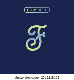 Cursive f Blend Handwriting Calligraphy Vector Logo Design