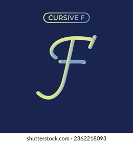 Cursive f Blend Handwritten Signature Initial Calligraphy Vector Logo Design