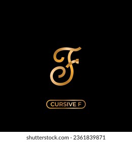 Cursive f Handwriting Calligraphy Vector Logo Design