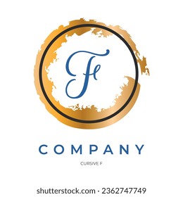 Cursive f Handwritten Wedding Letter Initial Signature Logo Design Vector