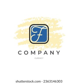 Cursive f Initial Signature Beauty Handwritten Letter Vector Logo Design