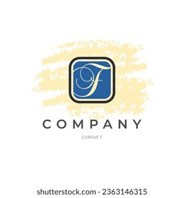 Cursive f Signature Beauty Handwriting Calligraphy Vector Logo Design
