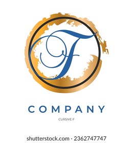 Cursive f Signature Wedding Handwriting Calligraphy Vector Logo Design