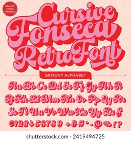 cursive fonseca Script vintage retro bold Font template