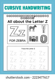 Cursive Handwriting Worksheet for kids