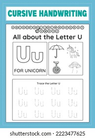 Cursive Handwriting Worksheet for kids