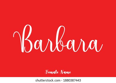 Caligrafía Cursiva manuscrita Texto Nombre femenino "Barbara"