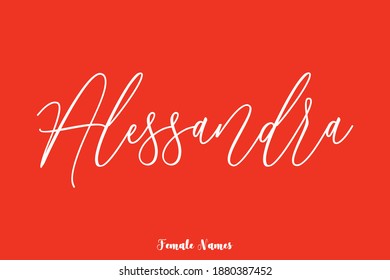 Caligrafía Cursiva manuscrita Texto Nombre femenino "Alessandra"