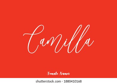 Caligrafía Cursiva manuscrita Texto Nombre femenino "Camila"
