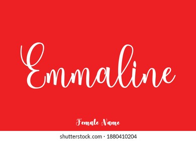 Caligrafía Cursiva manuscrita Texto Nombre femenino "Emmaline"