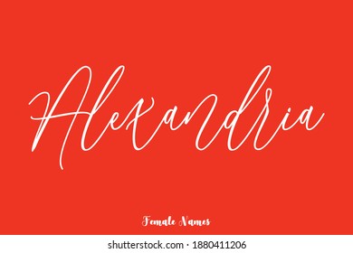 Cursive Handwritten Calligraphy Text Female Name " Alexandria"